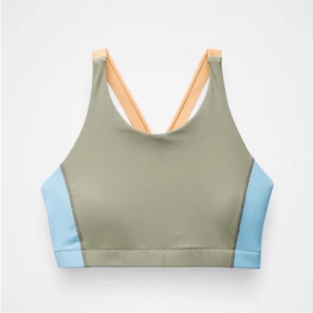 Prana Baja Bound Bikini Top Sweet Agave Color Block Size XL